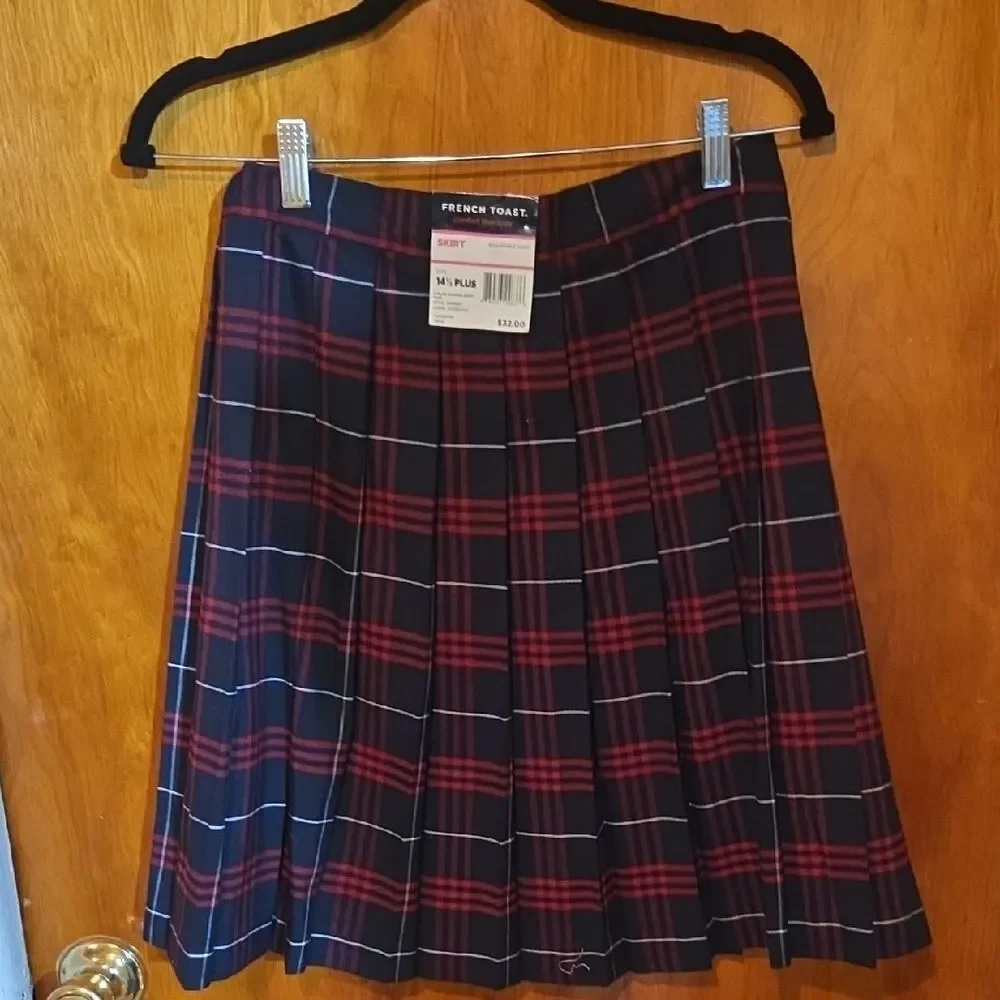 Plaid Girls Skirt in Red and Black Plaid